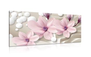Obraz magnolia na abstrakcyjnym tle - 100x50