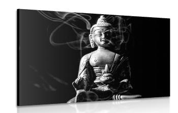 Obraz posąg Buddy w wersji czarno-białej - 120x80