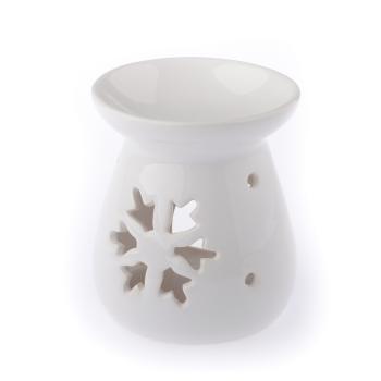 Ceramiczny kominek zapachowy z płatkiem śniegu, 9,7 x 11 cm