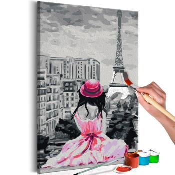 Obraz malowanie po numerach dziewczyna w Paryżu - Paris: Eiffel Tower View - 40x60