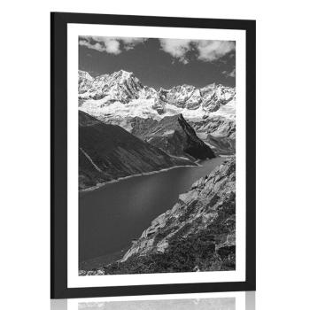 Plakat z passe-partout Park Narodowy Patagonia w Argentynie w czerni i bieli - 60x90 black