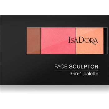 IsaDora Face Sculptor 3-in-1 Palette rozświetlająca i brązująca paletka odcień 64 Intense Peach 12 g