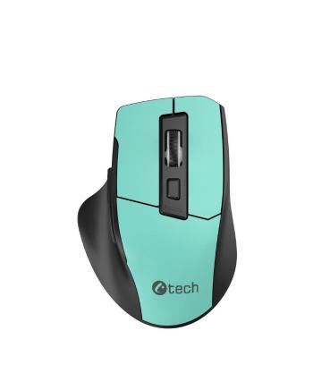 C-TECH Ergo Mouse WLM-05, bezprzewodowa, 1600DPI, 6 przycisków, odbiornik USB nano, miętowy