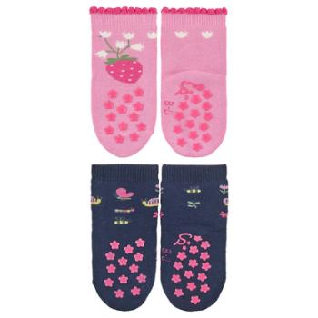 Sterntaler ABS Toddler Socks Twin Pack Strawberry Pink