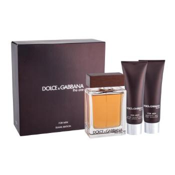 Dolce&Gabbana The One For Men zestaw Edt 100ml + 50ml Balsam po goleniu + 50ml Żel pod prysznic dla mężczyzn Uszkodzone pudełko
