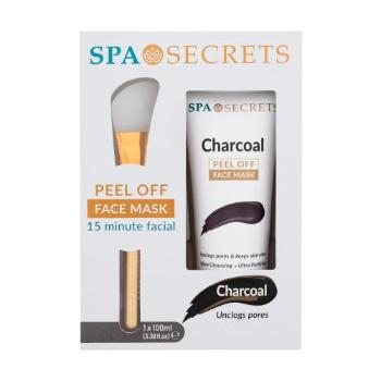 Xpel Spa Secrets Charcoal Peel Off Face Mask zestaw Maseczka do twarzy Spa Secrets Charcoal Peel Off 100 ml + aplikator dla kobiet Uszkodzone pudełko