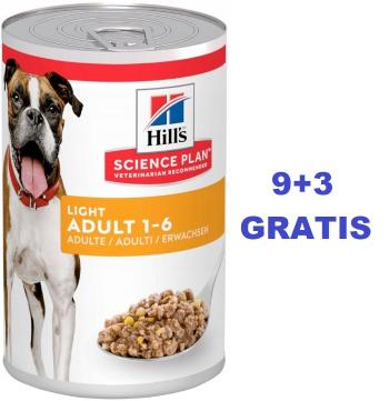HILL'S Science Plan Canine Adult Light Chicken 370 g dla dorosłych psów z nadwagą kurczak 9+3 GRATIS