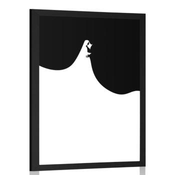 Plakat zakochani nowożeńcy - 40x60 black