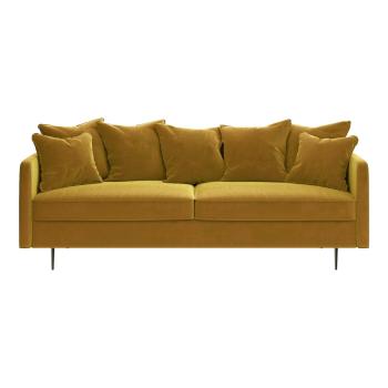 Miodowożółta aksamitna sofa Ghado Esme, 214 cm