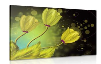 Obraz kwiaty ze złota - 120x80