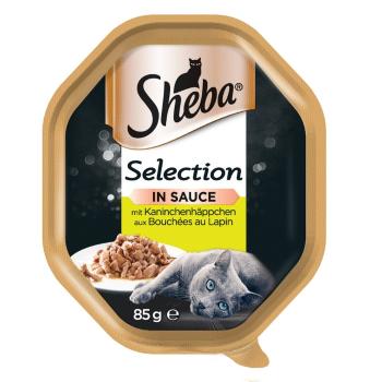 SHEBA Selection in Sauce 85g mokra karma pełnoporcjowa dla dorosłych kotów, z kawałkami królika w sosie