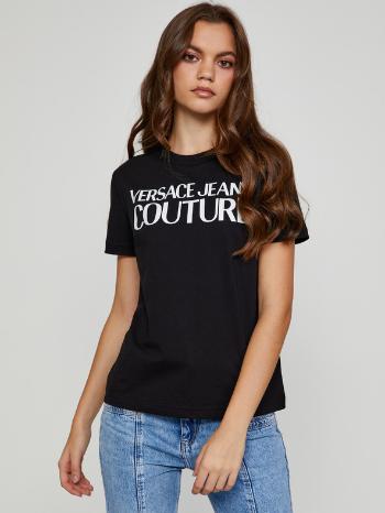 Versace Jeans Couture R Logo Rubber Koszulka Czarny