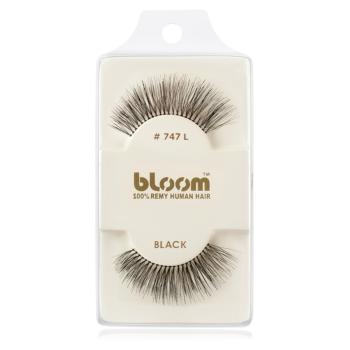 Bloom Natural naklejane sztuczne rzęsy z naturalnych włosów No. 747L (Black) 1 cm