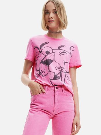 Desigual Pink Panther Smile Koszulka Różowy