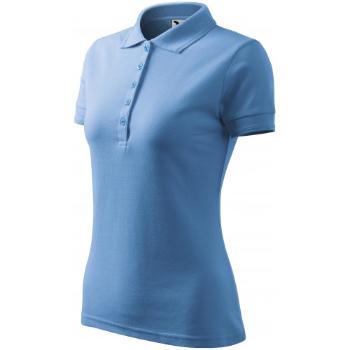 Damska elegancka koszulka polo, niebieskie niebo, XL
