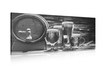 Obraz festiwal piwa w wersji czarno-białej - 100x50