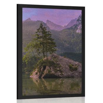 Plakat widok na górski krajobraz - 40x60 black
