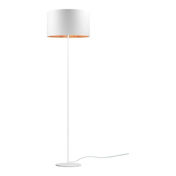 Biała lampa stojąca z detalem w miedzianym kolorze Sotto Luce Mika, ⌀ 40 cm