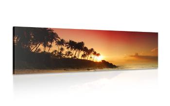Obraz zachód słońca na Sri Lance - 120x40