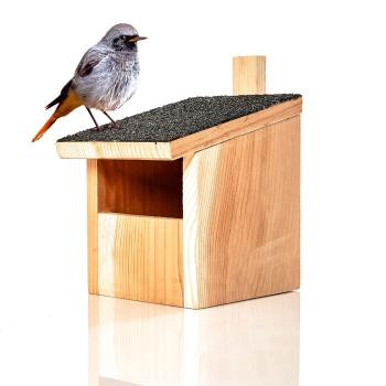 Blumfeldt Budka lęgowa dla ptaków gniazdujących w dziuplach, zawieszka, asfaltowy daszek, drewno cedru czerwonego