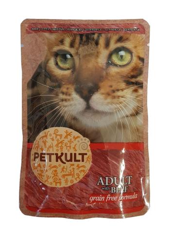 PETKULT  cat pouch HOVĚZÍ (beef) - 100g (10ks - multipack)