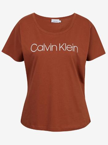 Calvin Klein Jeans Core Logo Open Neck Koszulka Fioletowy