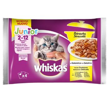 WHISKAS Junior Potrawka 52x85g Smaki Drobiowe - mokra karma dla kotów w galaretce (z kurczakiem, z kaczką, z drobiem, z indykiem) saszetka