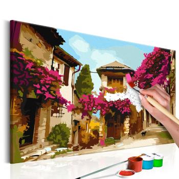 Obraz malowanie po numerach widok na ulice  - Mediterranean Town - 60x40