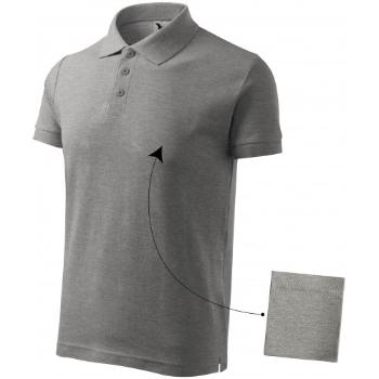 Elegancka męska koszulka polo, ciemnoszary marmur, XL