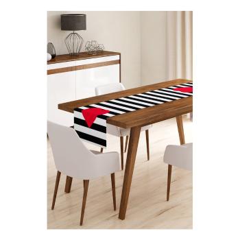 Bieżnik z mikrowłókna Minimalist Cushion Covers Stripes with Red Heart, 45x140 cm
