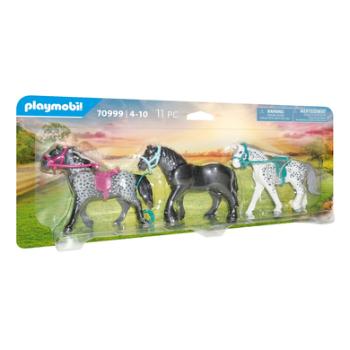 PLAYMOBIL ® Konie, 3 figurki: fryzyjski, knabstrupper i andaluzyjski