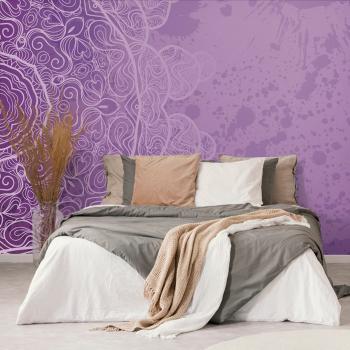 Tapeta fioletowa arabeska na abstrakcyjnym tle - 225x150