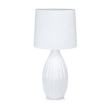 Biała lampa stołowa Markslöjd Stephanie, ø 24 cm