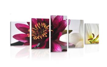 5-częściowy obraz kwiaty w misce - 100x50