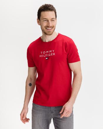 Tommy Hilfiger Embroidered Logo Koszulka Czerwony
