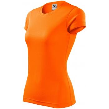 Damska koszulka sportowa, neonowy pomarańczowy, XL