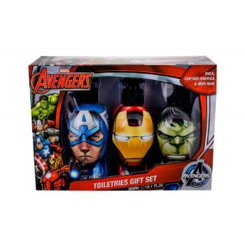 Marvel Avengers zestaw Żel pod prysznic Hulk 300 ml + Szampon Iron Man 300 ml + Mydło w płynie Captain America 300 ml dla dzieci Uszkodzone pudełko