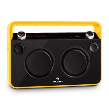 Auna Bebop Ghettoblaster, USB Bluetooth AUX MIC, żółty