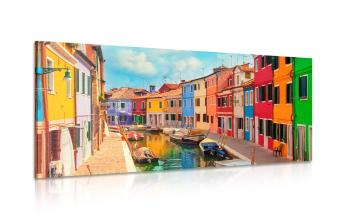 Obraz pastelowe domy w mieście - 100x50