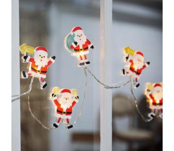 1V251 - LED Bożonarodzeniowy łańcuch z przyssawkami 6xLED/2xAA 1,2m ciepła biel Mikołaj