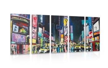 5-częściowy obraz kolorowy Nowy Jork - 100x50