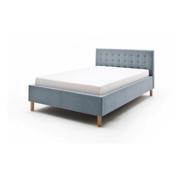 Szaroniebieskie łóżko dwuosobowe Meise Möbel Malin, 140x200 cm