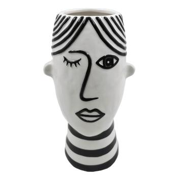 Czarno-biały porcelanowy wazon Mauro Ferretti Face