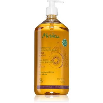 Melvita Extra-Gentle Shower Shampoo szampon pod prysznic po opalaniu włosów i ciała Fig & Kiwi 1000 ml