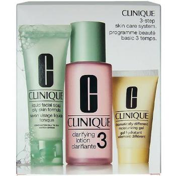 Clinique 3-Step Skin Care 3 zestaw 50ml Liquid Facial Soap Oily Skin + 100ml Clarifying Lotion 3 + 30ml DDMGel (Dla cery mieszanej i tłustej)