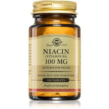 Solgar Niacin 100 mg suplement diety na prawidłową czynność układu nerwowego 100 tabletek