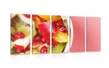 5-częściowy obraz letnia sałatka owocowa - 200x100