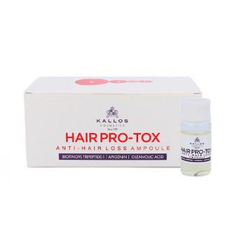 Kallos Cosmetics Hair Pro-Tox Ampoule preparat przeciw wypadaniu włosów 6x 10 ml hair botox Anti- Hair Loss ampoule dla kobiet Uszkodzone pudełko