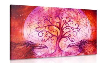 Obraz magiczne drzewo życia w pastelach - 60x40