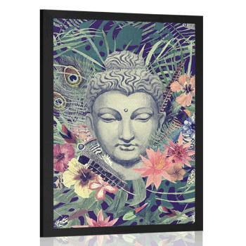 Plakat Budda na egzotycznym tle - 30x45 silver